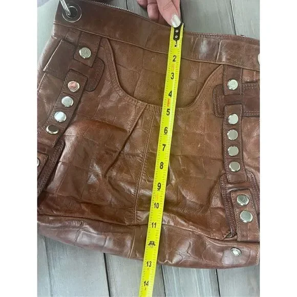 B. Makowsky Genuine Leather Hobo Studded Hobo Shoulder Bag - Picture 14 of 16